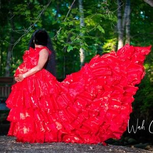 Maternity ruffle dress